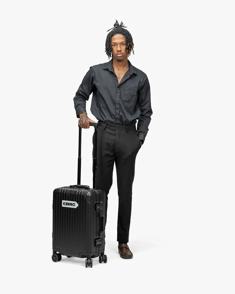 Black Aluminum Luggage | 20 inch & Matte | Arrow Logo - Image 6