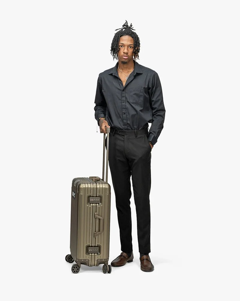 Golden Aluminum Luggage | 24 inch & Matte | Arrow Logo - Image 6