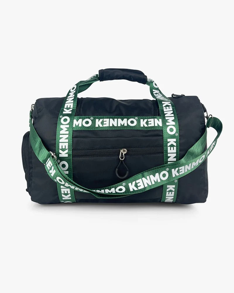 Black Duffel Bag | Kenmo Logo On Strap & Front Pocket - Image 4