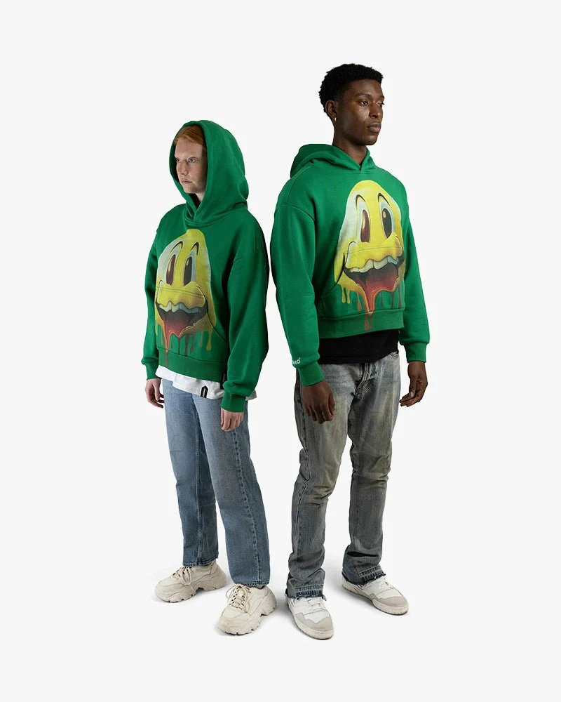 Green Cropped Hoodie | Duck Cartoon Face Graphic - Image 5