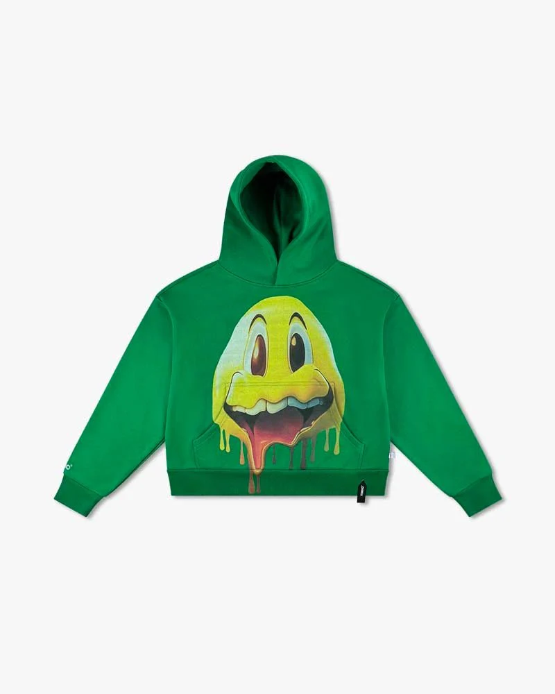 Green Cropped Hoodie | Duck Cartoon Face Graphic - Image 6