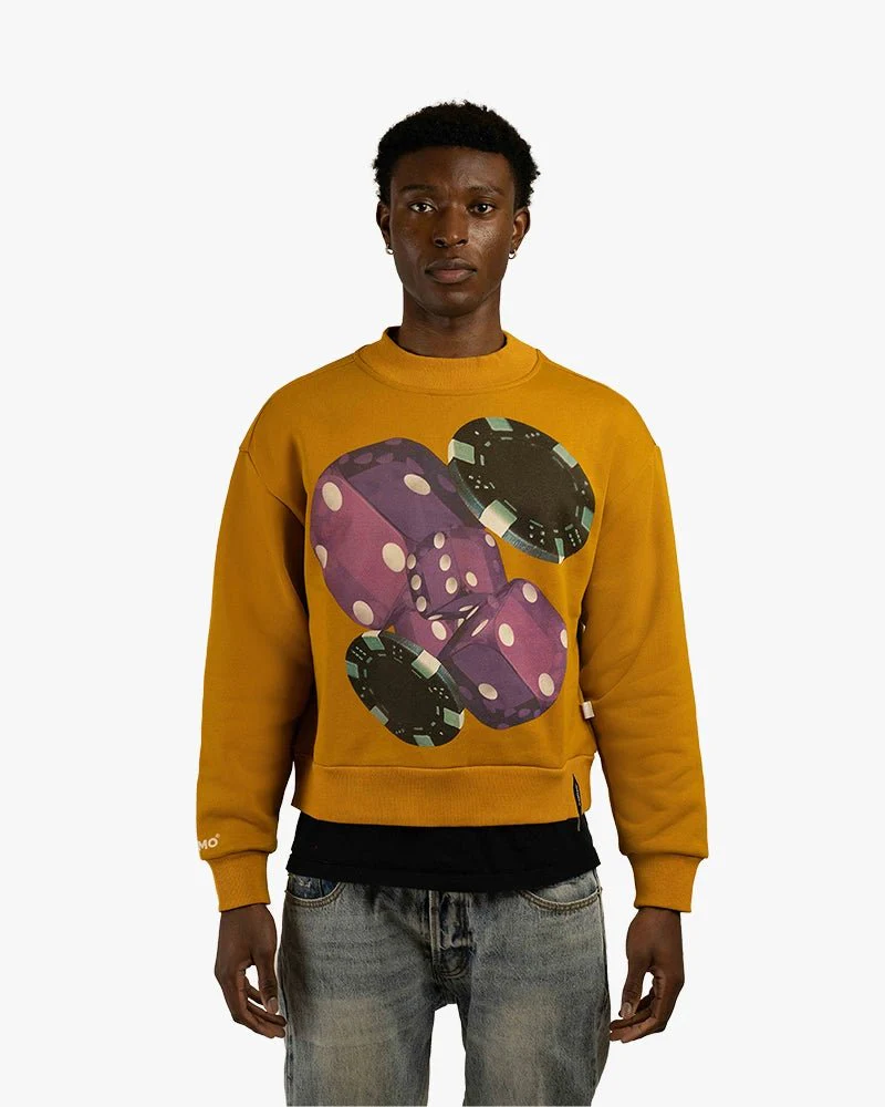 Yellow Cropped Sweatshirt | Bold Dyes Graphic