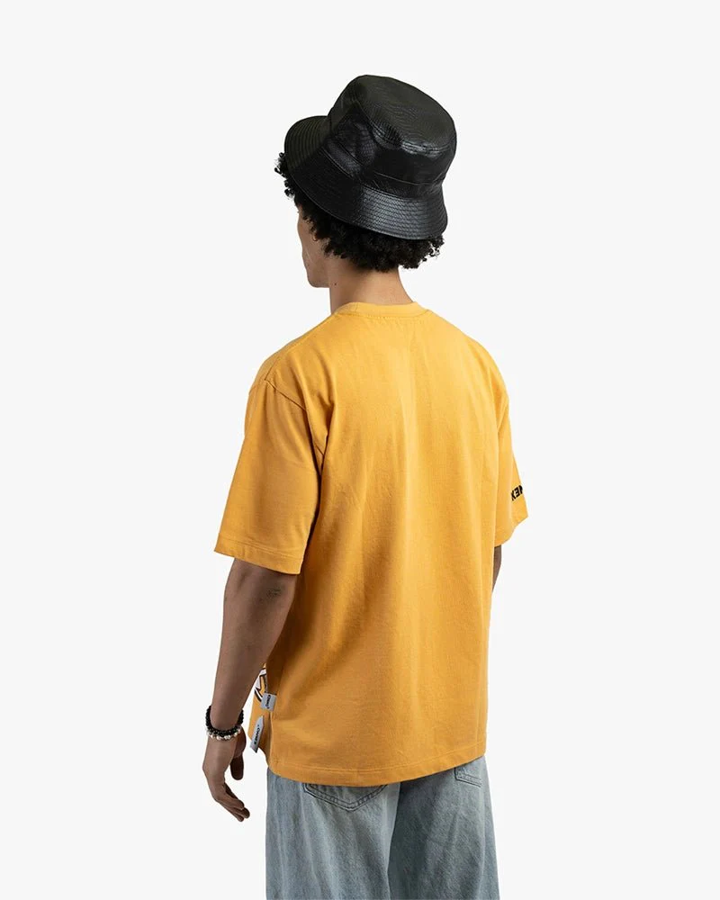 Yellow Oversize Tee | Kenmostate Patches Graphic - Image 4