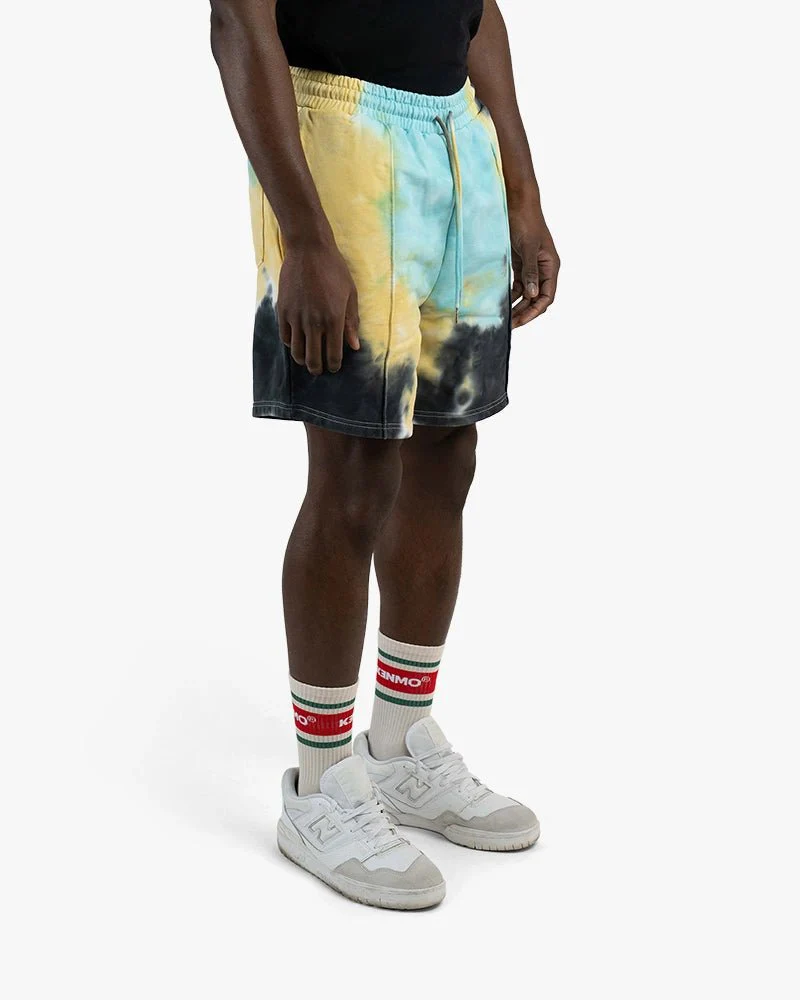 Tie Dye Oversize Shorts | Large Vertical Logo On Back - Image 3