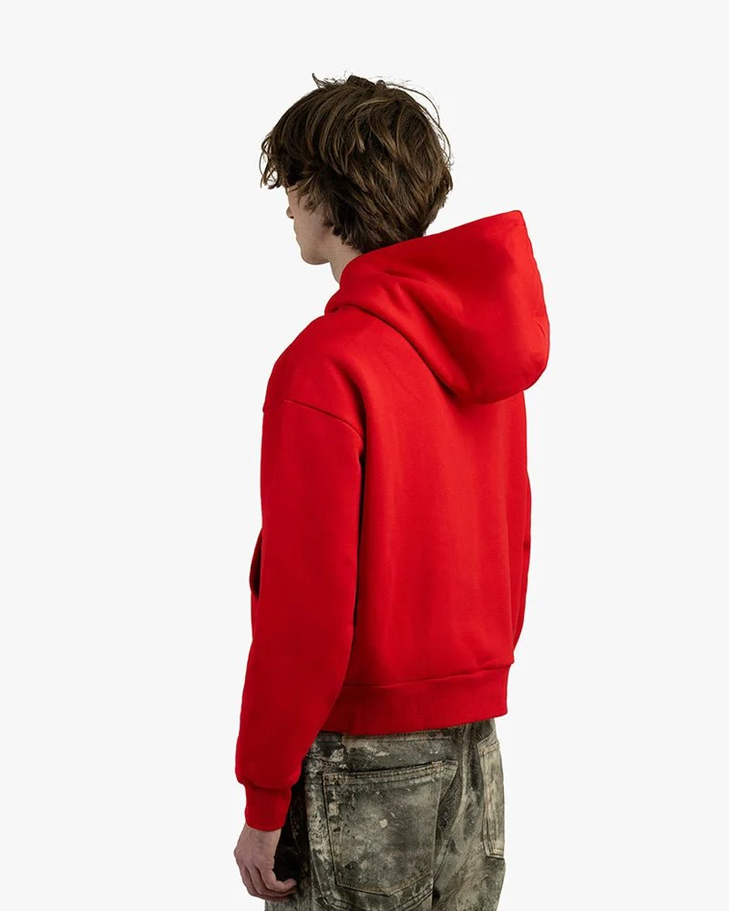 Red Cropped Hoodie | Pleasure Head Graphic - Image 4