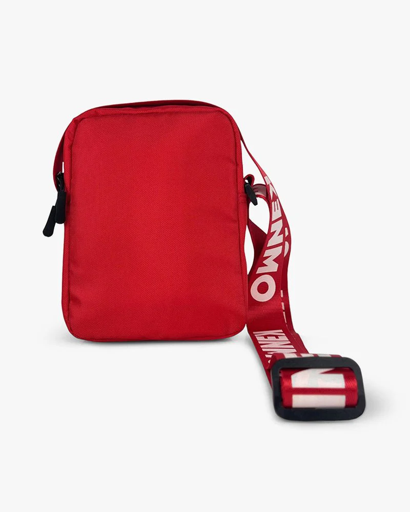 Red Messenger Bag | Crossbody Bag With Logo On Strap - Image 4