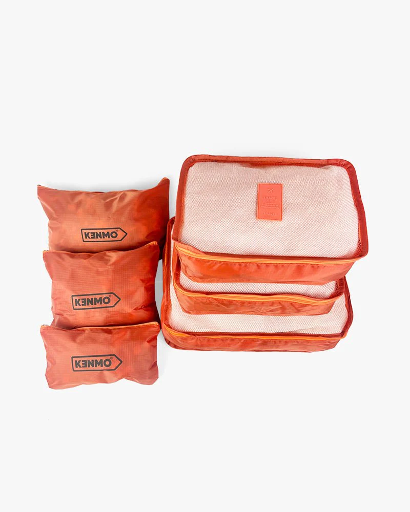 Red Luggage Organizer Set | 6 pcs Kenmo Arrow Logo - Image 3