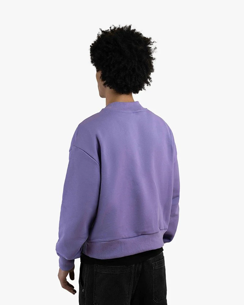 Purple Cropped Sweatshirt | Red Robot Graphic - Image 4