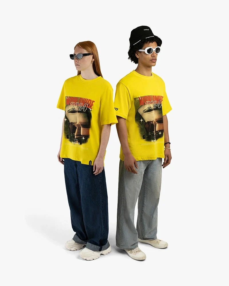 Yellow Oversize Tee | Bold Worldwide Graphic - Image 5