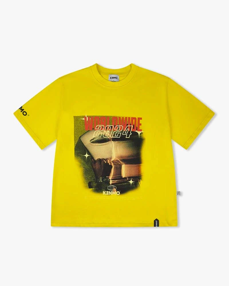 Yellow Oversize Tee | Bold Worldwide Graphic - Image 6