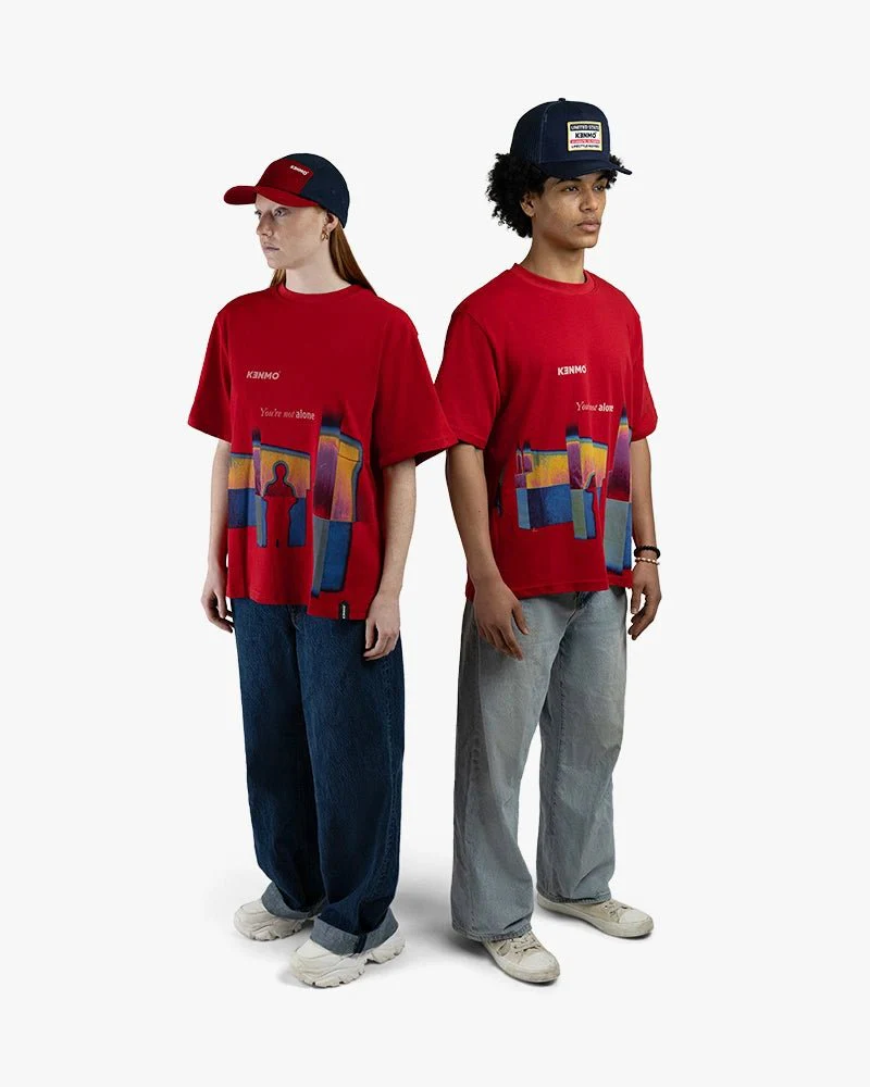 Red Oversize Tee | You Are Not Alone Graphic - Image 5