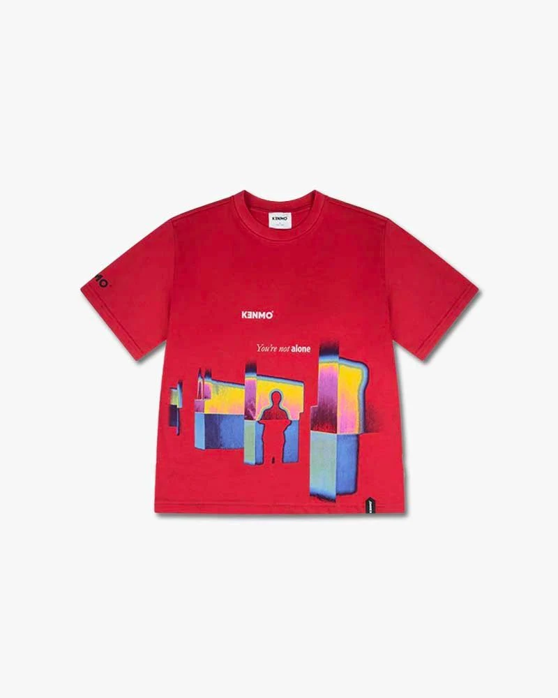 Red Oversize Tee | You Are Not Alone Graphic - Image 6